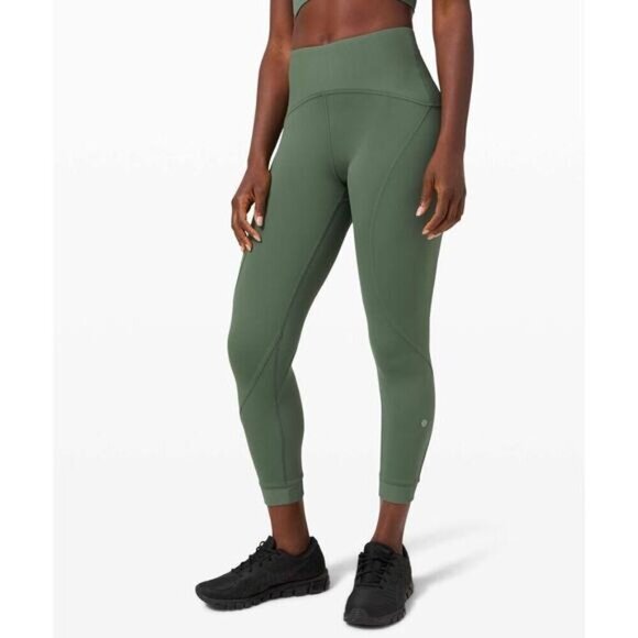 Lululemon Train‎ Free High-Rise Crop 23" Algae Green 8 - Picture 1 of 8
